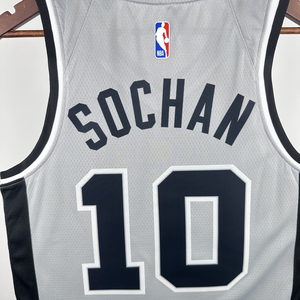 2021/22 San Antonio Spurs Jordan Edition Gray Jeremy Sochan #10 Jersey | NBA Swingman Jersey