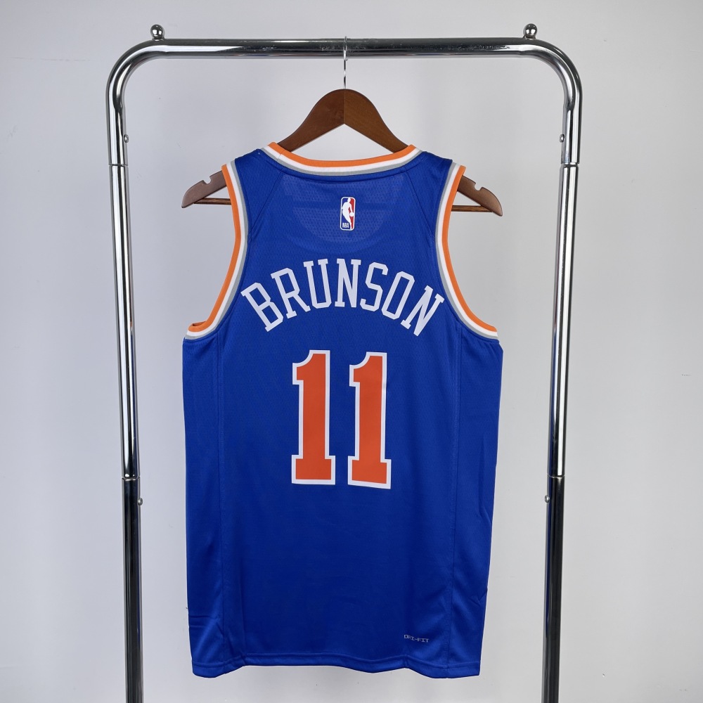 2023/24 New York Knicks Away Blue Jalen Brunson #11 Jersey | NBA Swingman Jersey