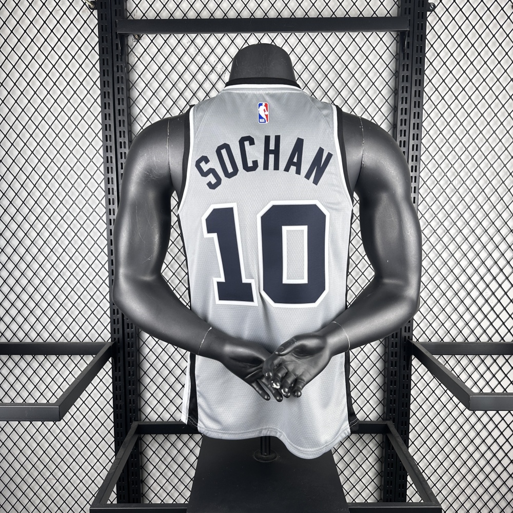 2021/22 San Antonio Spurs Jordan Edition Gray Jeremy Sochan #10 Jersey | NBA Swingman Jersey