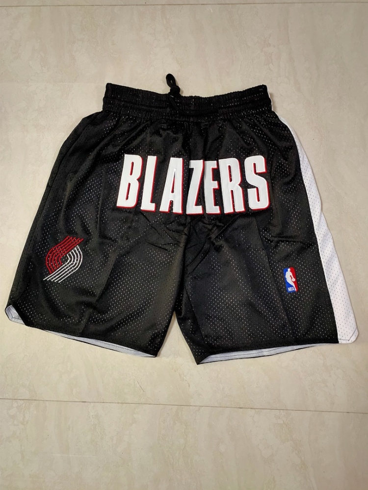 Portland Trail Blazers Throwback Pocket Black Basketball Shorts