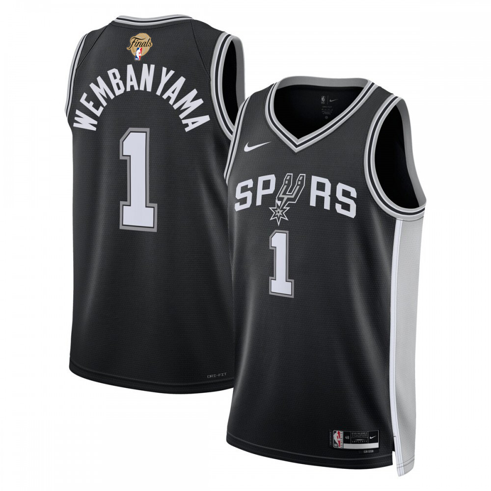Victor Wembanyama San Antonio Spurs Nike Black Unisex 2026 NBA Finals Patch Swingman Player Jersey – Icon Edition