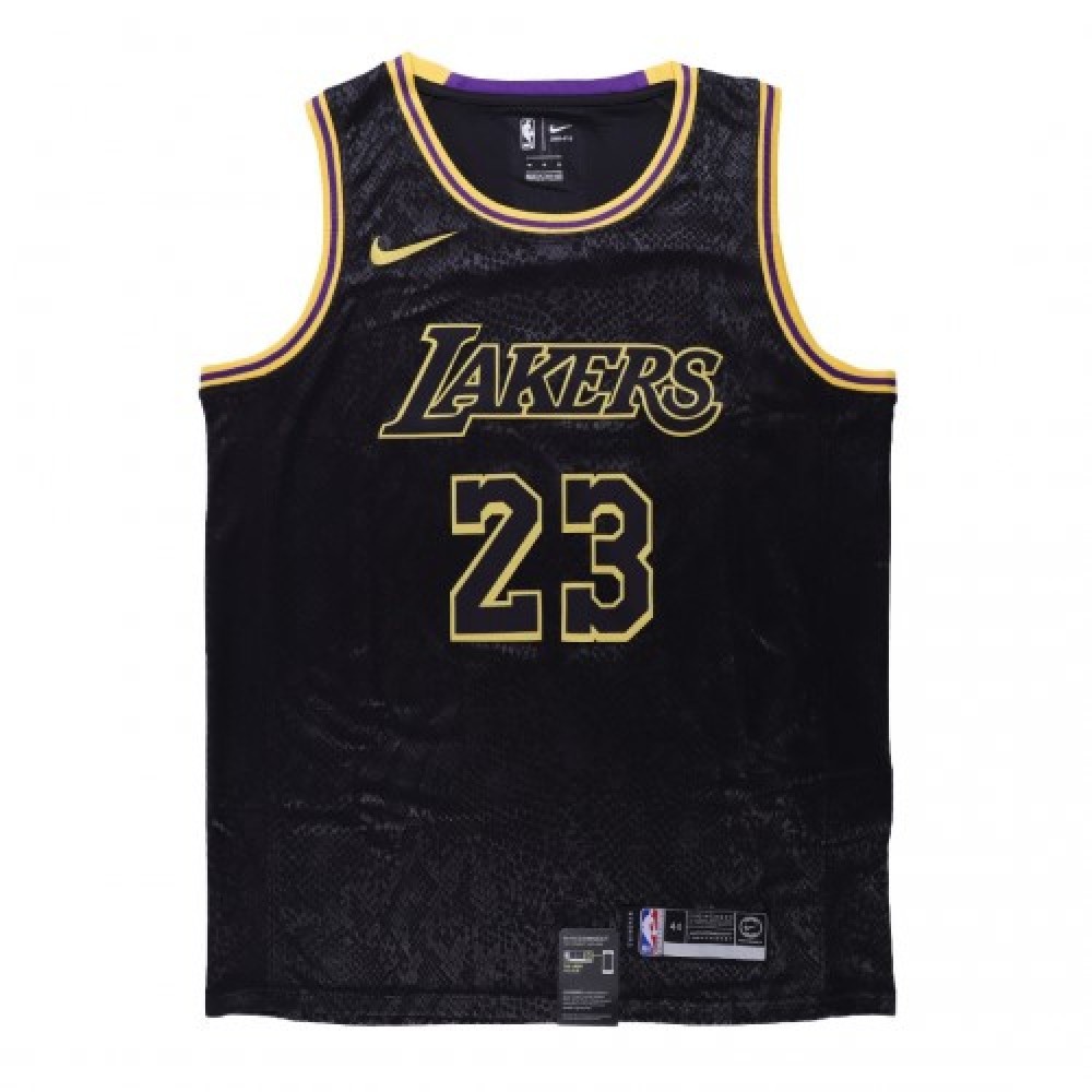 Men’s Los Angeles Lakers LeBron James #23 Black Swingman Jersey – City Edition