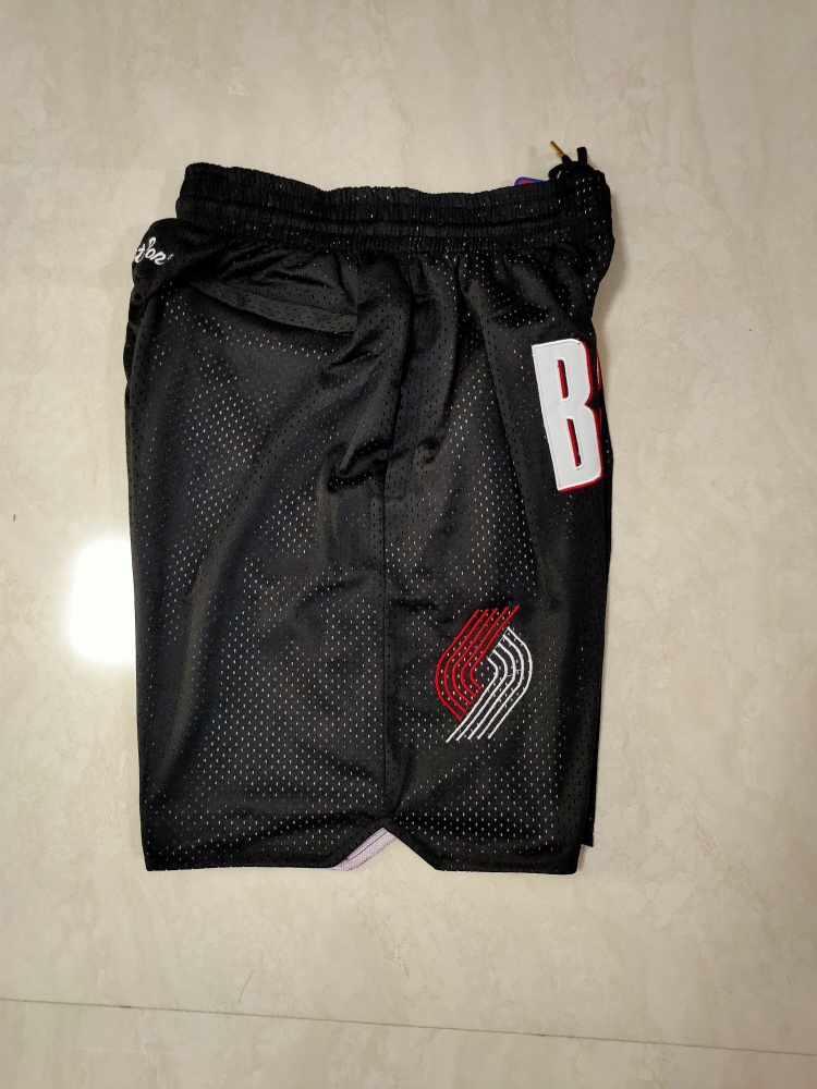 Portland Trail Blazers Throwback Pocket Black Basketball Shorts
