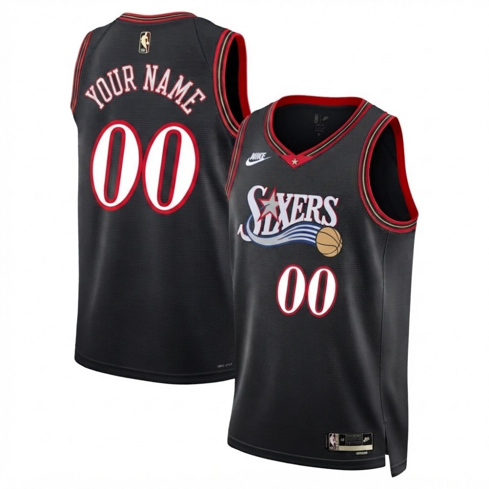Philadelphia 76ers Nike Unisex Black Swingman Custom Jersey – Classic Edition