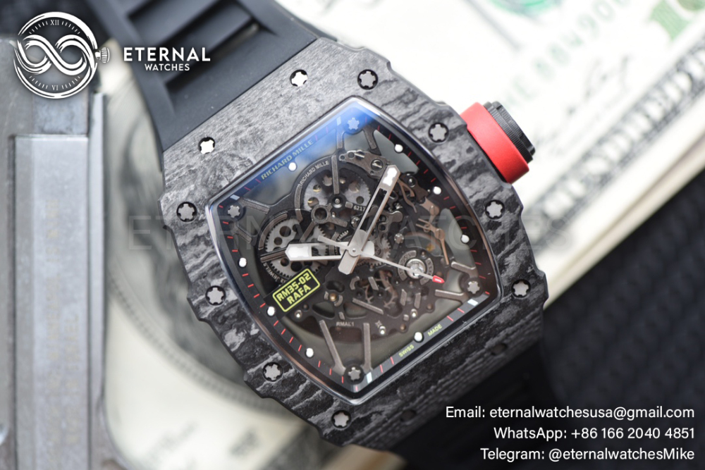 Richard Mille - RM35-02 Rafale Nadal Carbon/RU Black/Black Sonic V2 Clone RMUL2