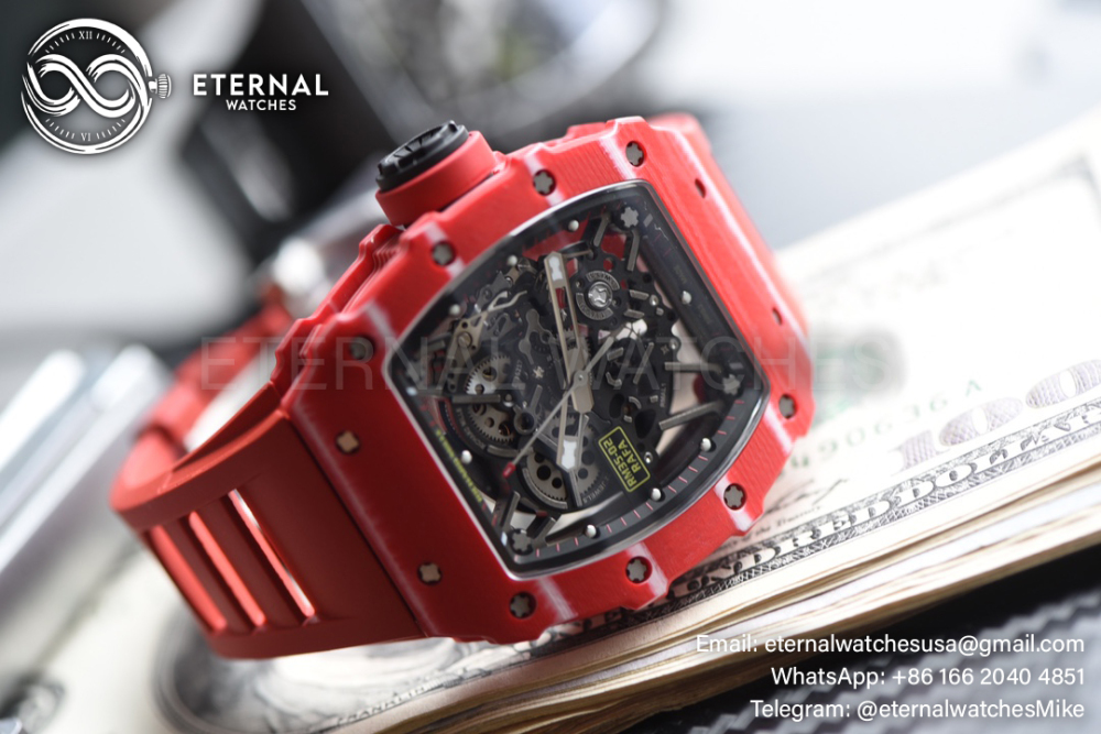 Richard Mille - RM35-02 Rafale Nadal Carbon/RU Red/Red Sonic V2 Clone RMUL2