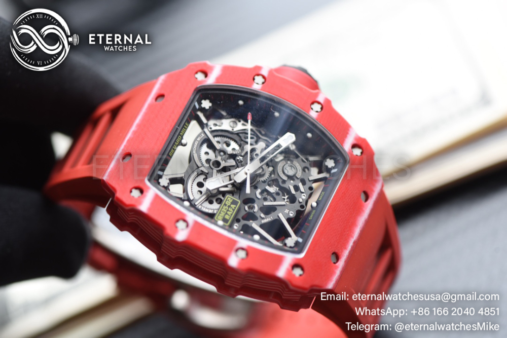 Richard Mille - RM35-02 Rafale Nadal Carbon/RU Red/Red Sonic V2 Clone RMUL2