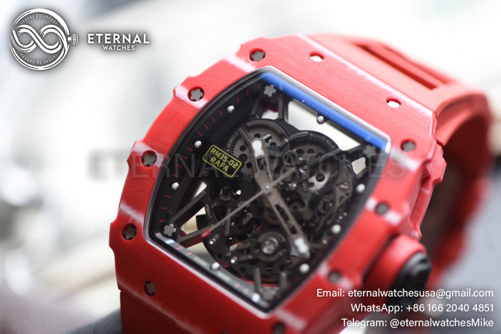 Richard Mille - RM35-02 Rafale Nadal Carbon/RU Red/Red Sonic V2 Clone RMUL2