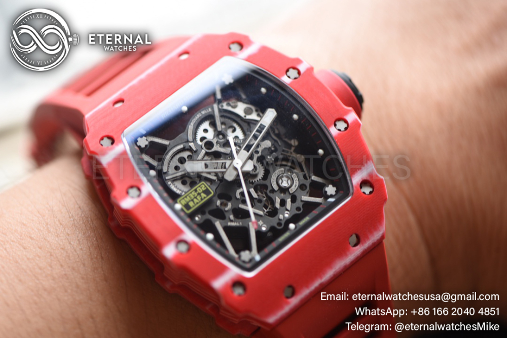 Richard Mille - RM35-02 Rafale Nadal Carbon/RU Red/Red Sonic V2 Clone RMUL2