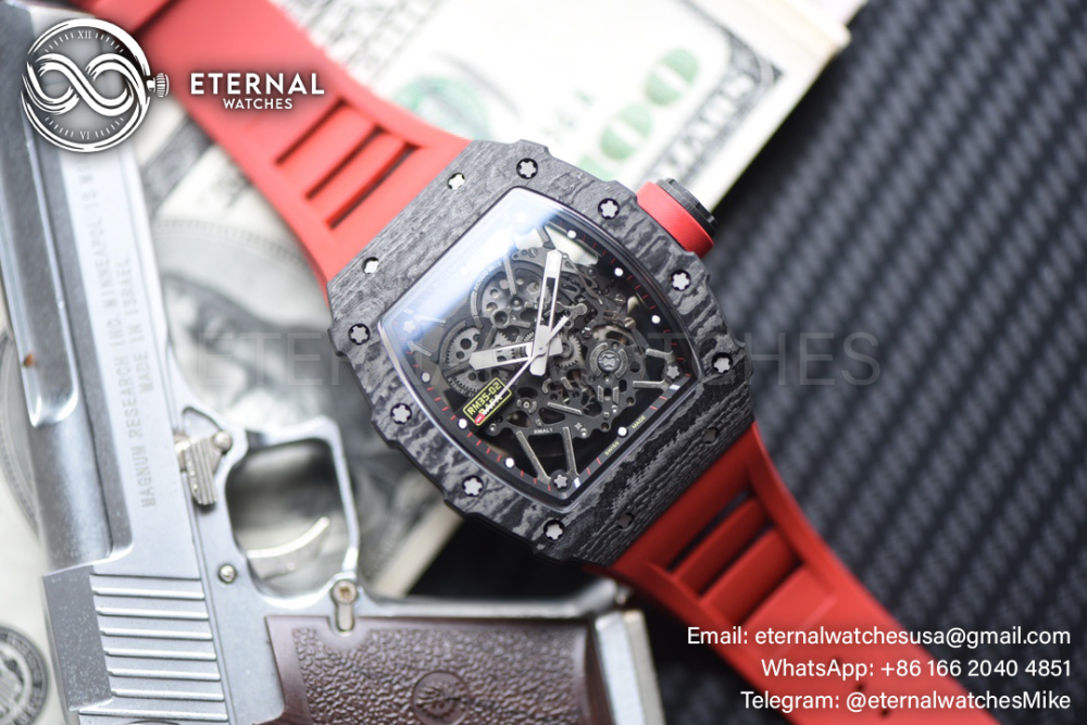 Richard Mille - RM35-02 Rafale Nadal Carbon/RU Black/Red Sonic V2 Clone RMUL2