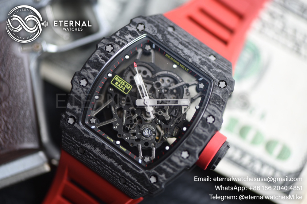 Richard Mille - RM35-02 Rafale Nadal Carbon/RU Black/Red Sonic V2 Clone RMUL2