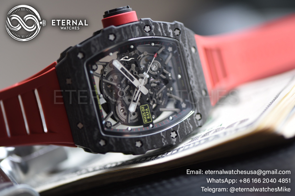 Richard Mille - RM35-02 Rafale Nadal Carbon/RU Black/Red Sonic V2 Clone RMUL2