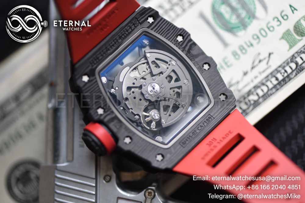 Richard Mille - RM35-02 Rafale Nadal Carbon/RU Black/Red Sonic V2 Clone RMUL2