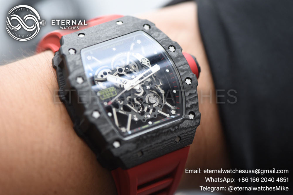 Richard Mille - RM35-02 Rafale Nadal Carbon/RU Black/Red Sonic V2 Clone RMUL2