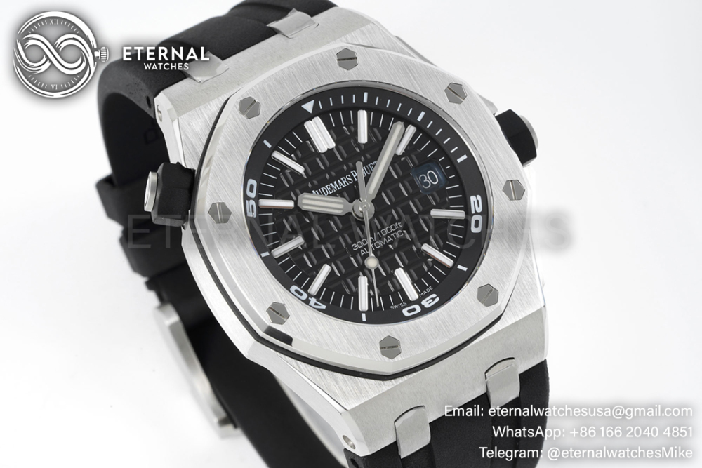 AP - Royal Oak Offshore Diver 15710 42mm SS/RU Black/Stk APSF SA3120 Super Clone