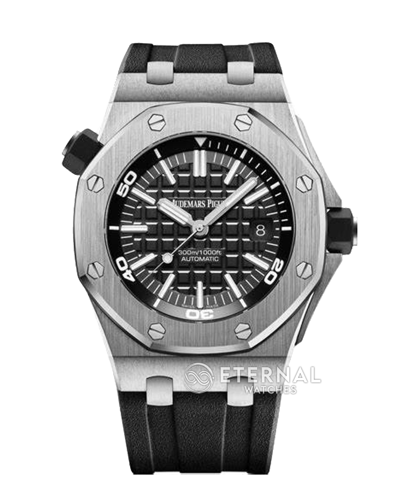 AP - Royal Oak Offshore Diver 15710 42mm SS/RU Black/Stk APSF SA3120 Super Clone