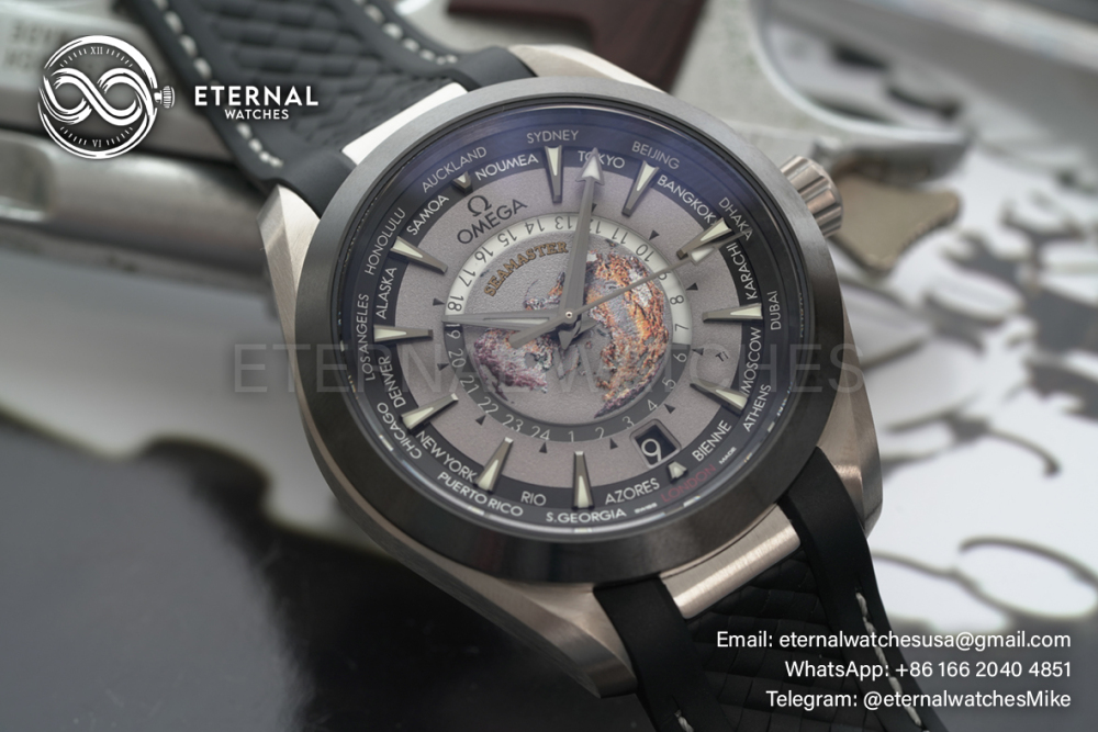 OMEGA - Seamaster Aqua Terra 150M World-Timer 43mm Ti/RU Grey Dial VSF A8938