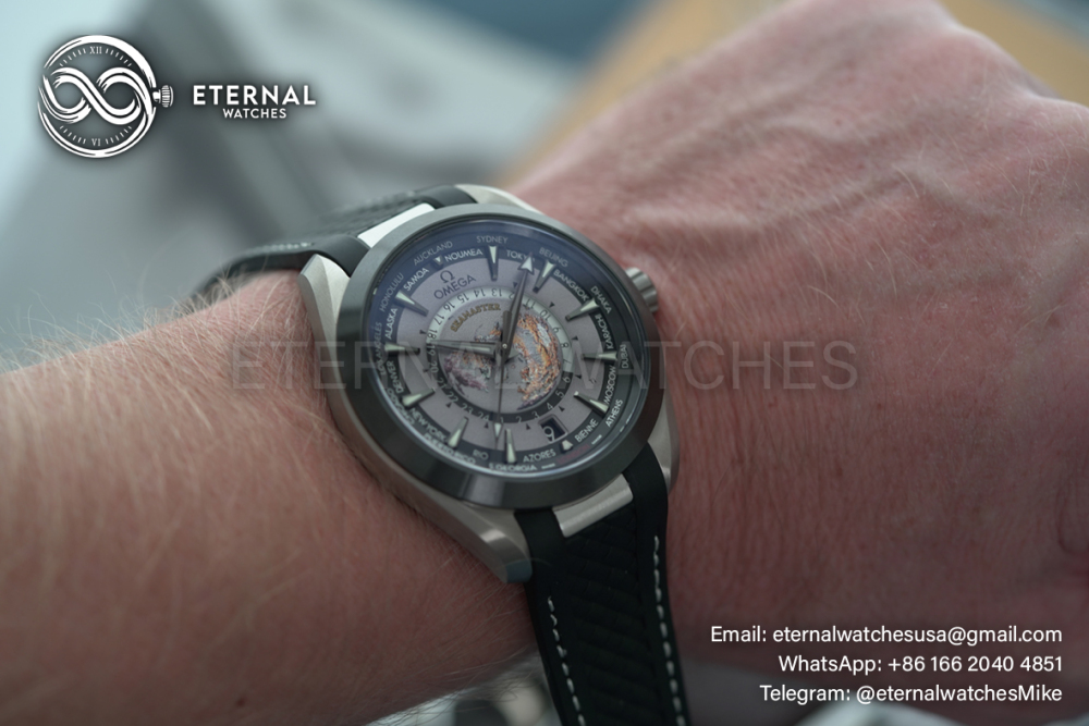 OMEGA - Seamaster Aqua Terra 150M World-Timer 43mm Ti/RU Grey Dial VSF A8938