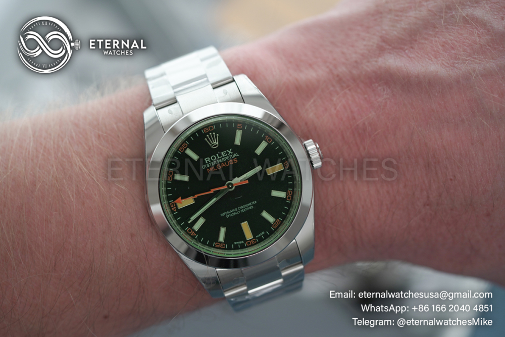 ROLEX - Milgauss 116400GV 40mm SS/SS Black Dial Green Crystal VSF VS3131