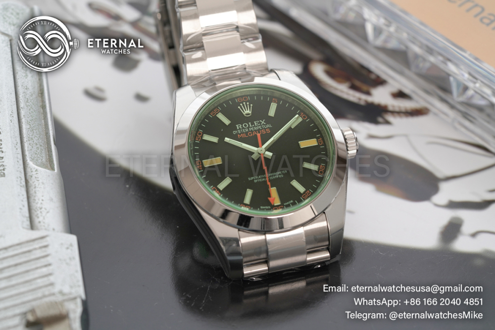 ROLEX - Milgauss 116400GV 40mm SS/SS Black Dial Green Crystal VSF VS3131