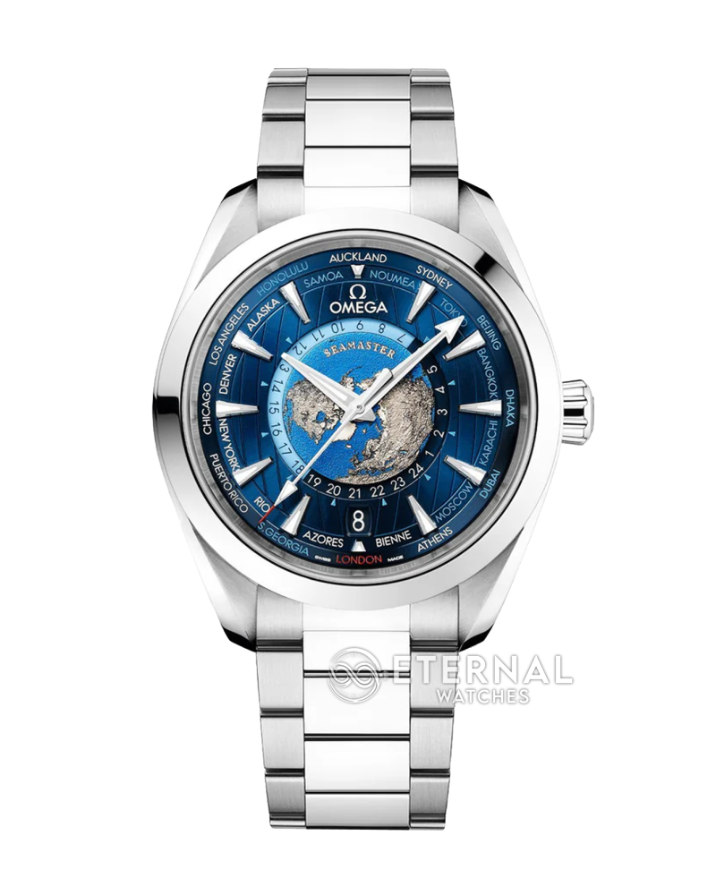 OMEGA - Seamaster Aqua Terra 150M 43mm World Timer SS/SS Blue Dial VSF A8938