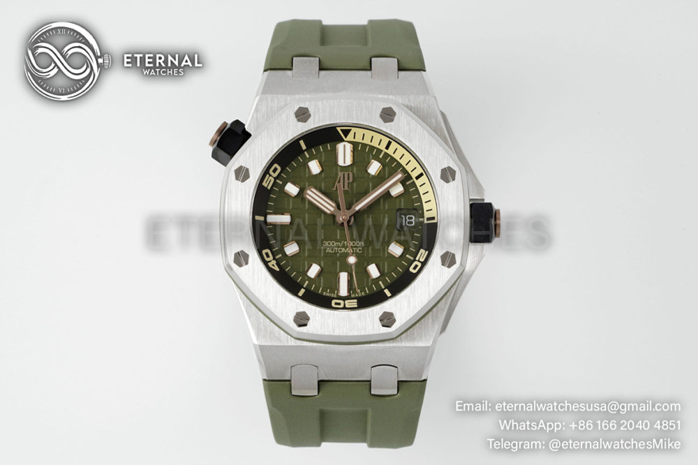 Royal Oak Offshore Diver 15720 42mm SS/RU Green/Stk ZF A4308