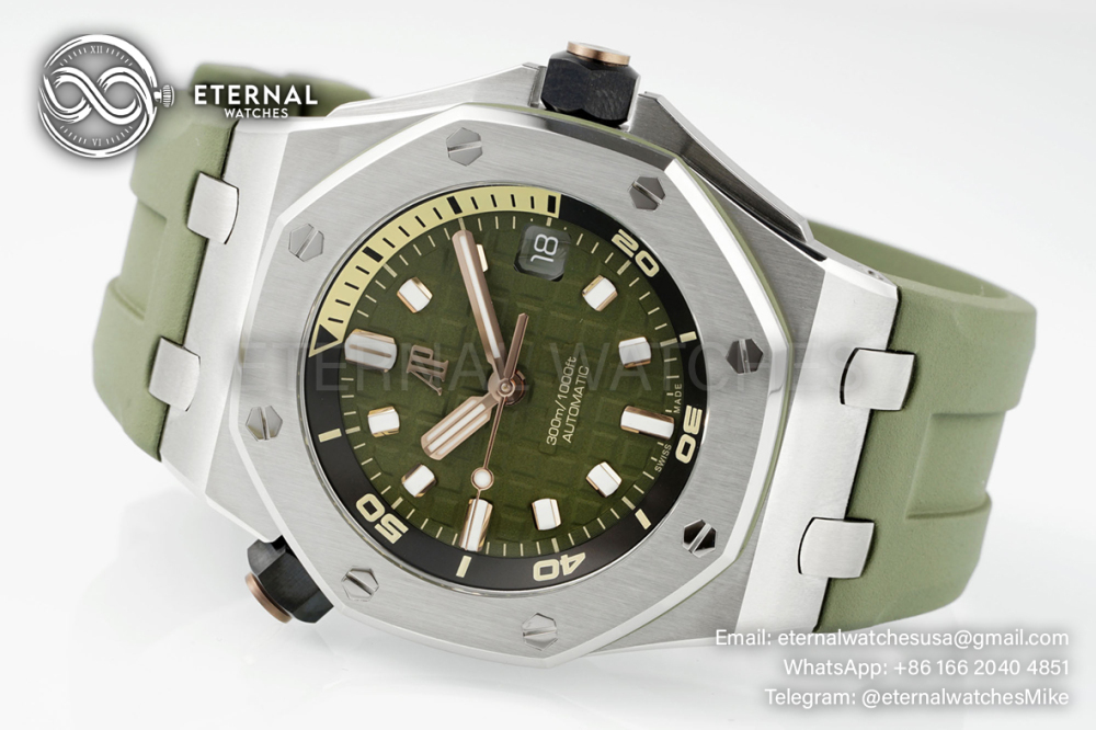 Royal Oak Offshore Diver 15720 42mm SS/RU Green/Stk ZF A4308