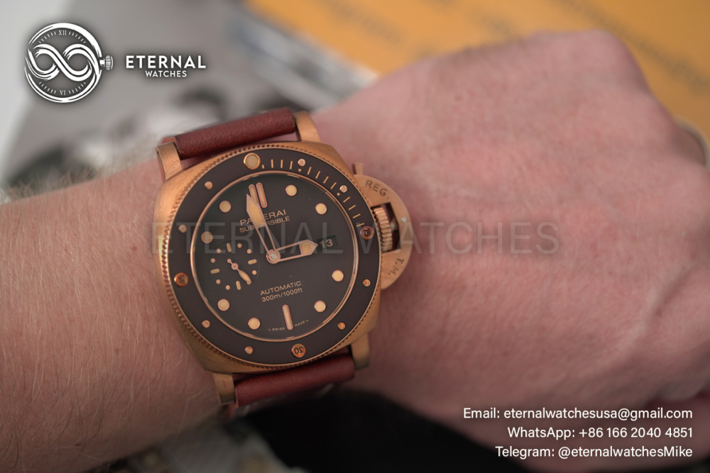 PANERAI - Submersible PAM968 47mm Bronzo/LE Brown Dial VSF P9010 Super Clone