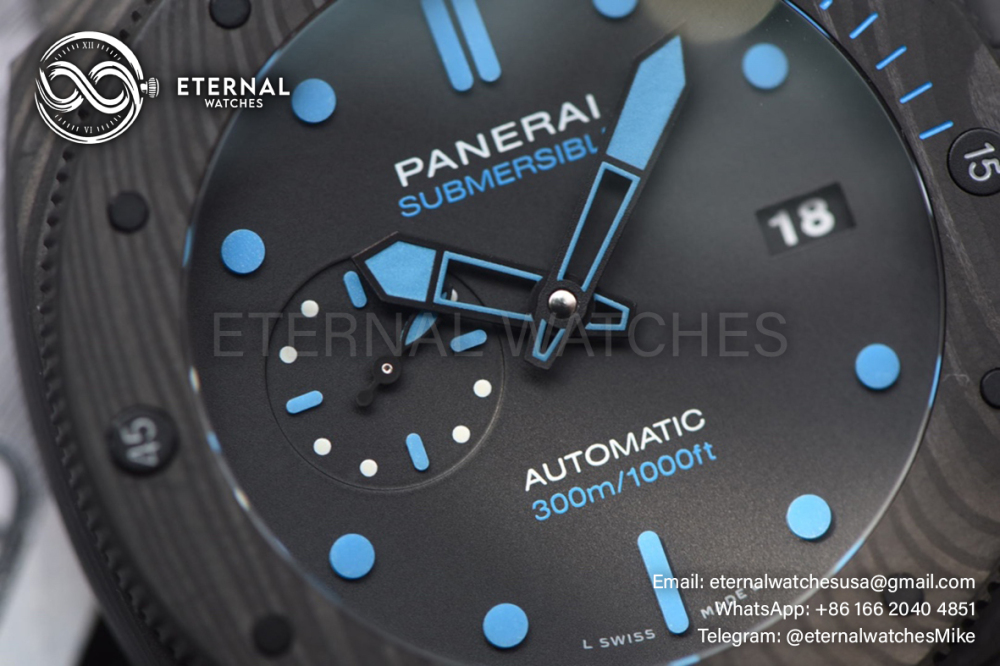PANERAI - Submersible Pam1616 47mm Carbon/RU Black Dial VSF P9010