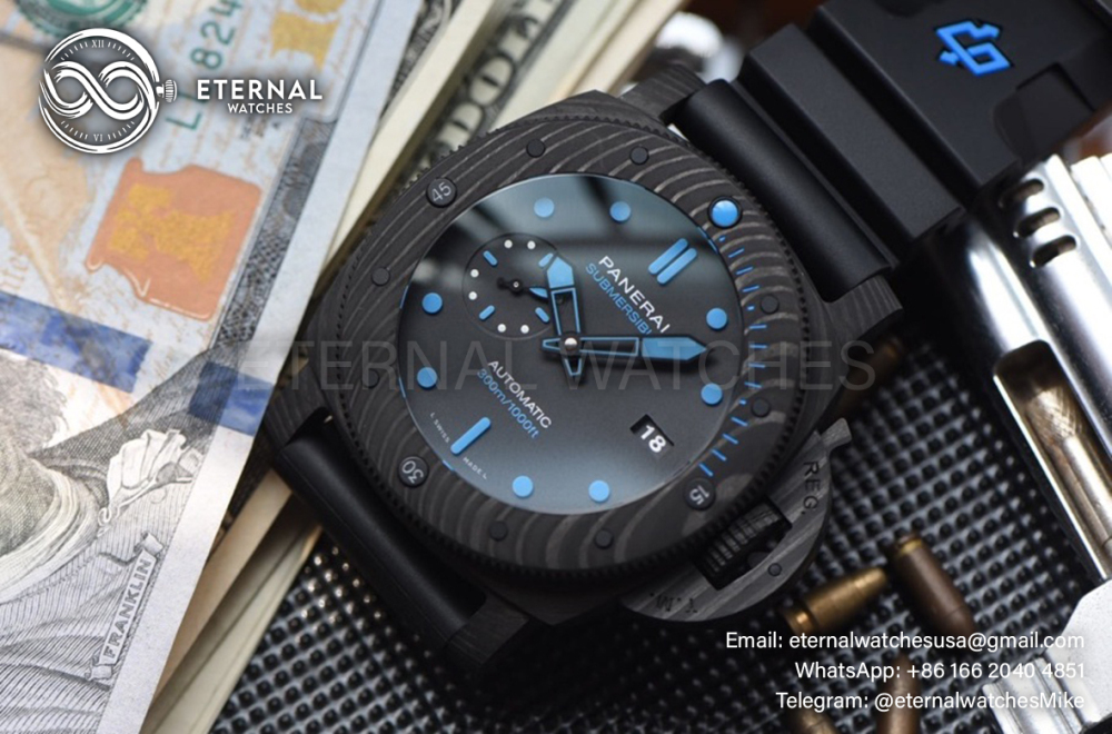 PANERAI - Submersible Pam1616 47mm Carbon/RU Black Dial VSF P9010