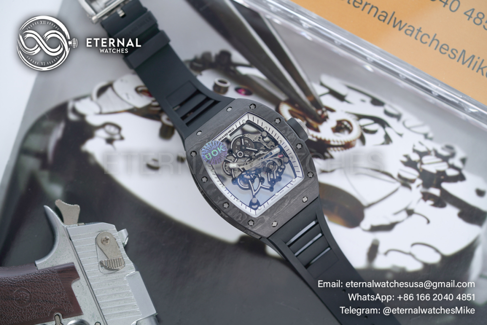 RICHARD MILLE - Super Clone RM055 Black NTPT/RU Skeleton Dial UOKF RMUL2