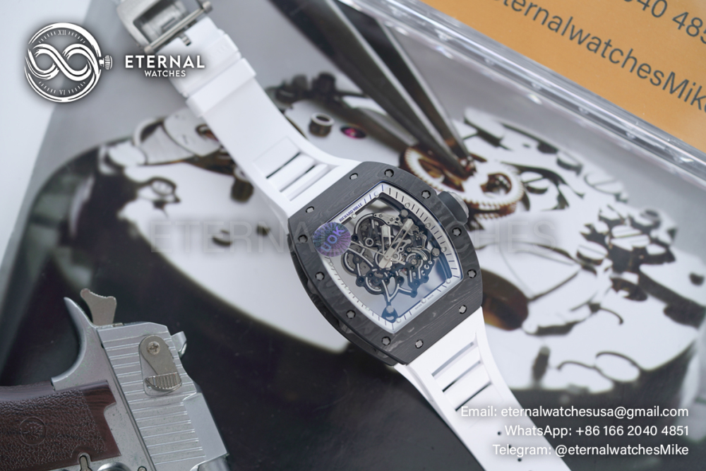 RICHARD MILLE - Super Clone RM055 White NTPT/RU Skeleton Dial UOKF RMUL2