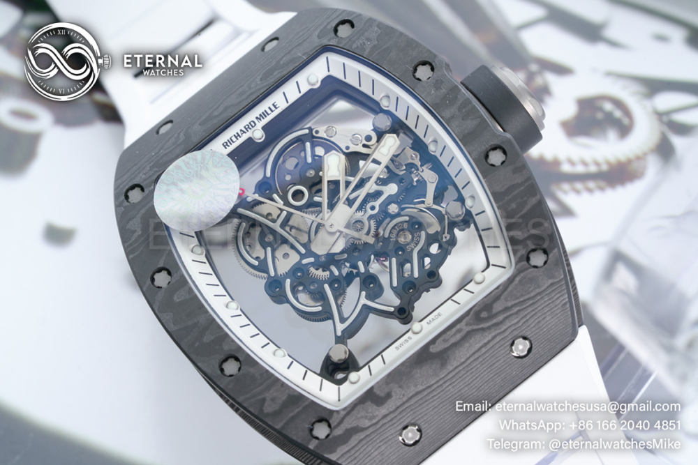 RICHARD MILLE - Super Clone RM055 White NTPT/RU Skeleton Dial UOKF RMUL2