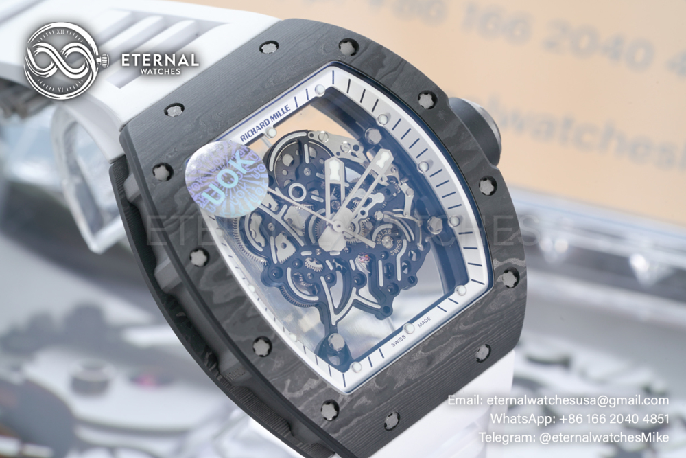 RICHARD MILLE - Super Clone RM055 White NTPT/RU Skeleton Dial UOKF RMUL2