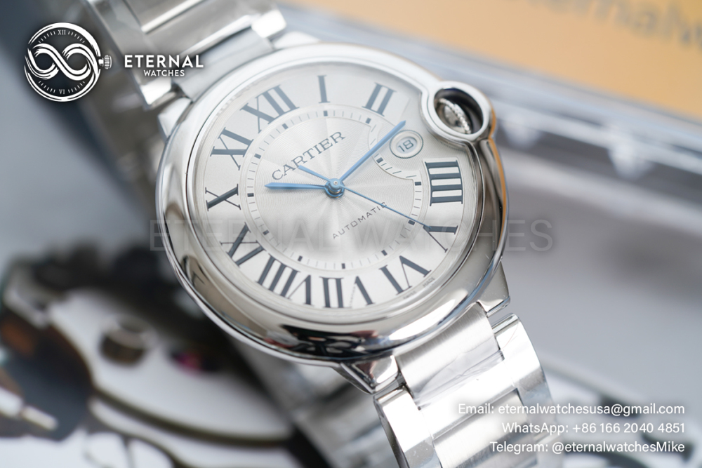 CATIER - Ballon Bleu 42mm White Textured Dial SS/SS V6F V8 A2824
