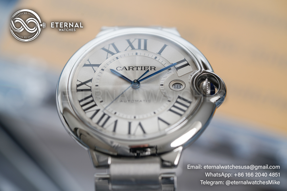 CATIER - Ballon Bleu 42mm White Textured Dial SS/SS V6F V8 A2824