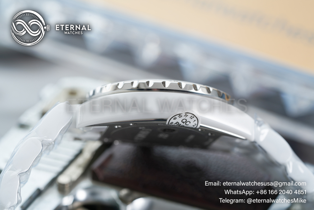 CHANEL - J12 Ladies 33mm Ceramic/Cer Mop/Diamond XF Swiss Quartz