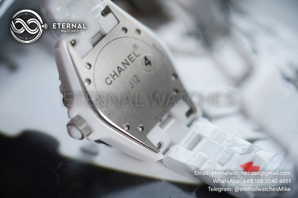 CHANEL - J12 Ladies 33mm Ceramic/Cer Mop/Diamond XF Swiss Quartz