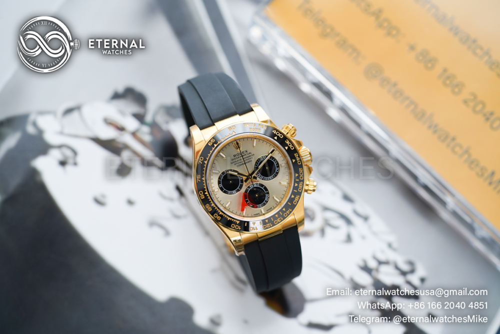 ROLEX - Super Clone Daytona 126518 40mm YG/RU Gold/Black Clean SH4131