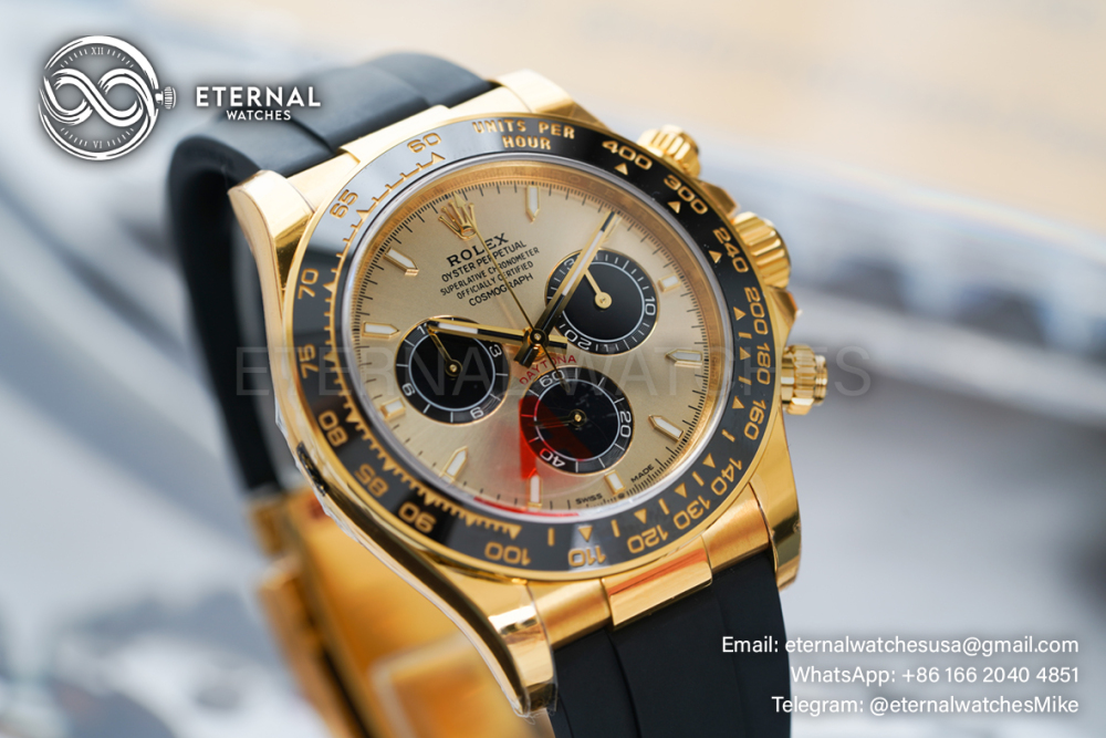 ROLEX - Super Clone Daytona 126518 40mm YG/RU Gold/Black Clean SH4131