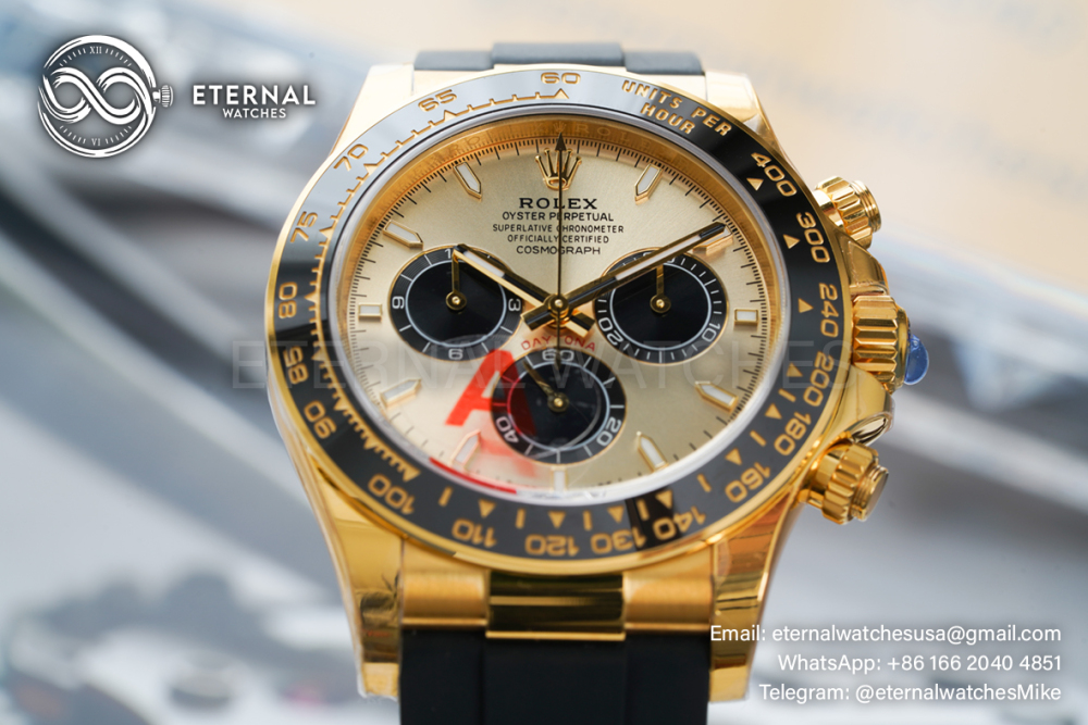 ROLEX - Super Clone Daytona 126518 40mm YG/RU Gold/Black Clean SH4131