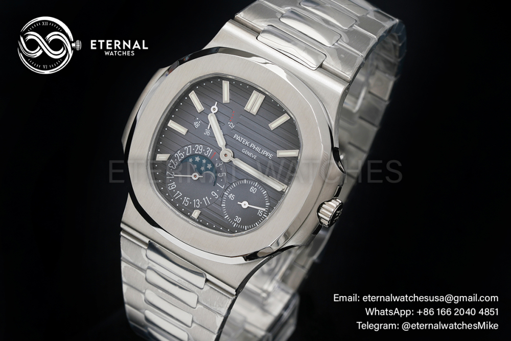 PATEK PHILIPPE - Super Clone Nautilus 40mm 5712 SS/SS Blue/Stk PPF V3 A240