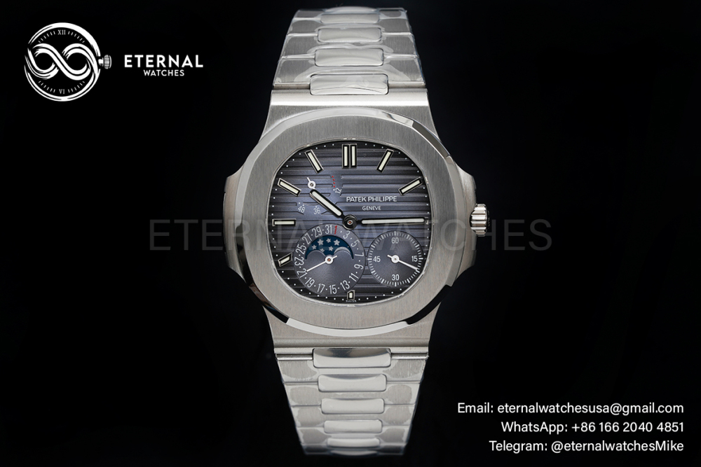 PATEK PHILIPPE - Super Clone Nautilus 40mm 5712 SS/SS Blue/Stk PPF V3 A240