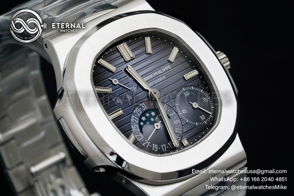 PATEK PHILIPPE - Super Clone Nautilus 40mm 5712 SS/SS Blue/Stk PPF V3 A240