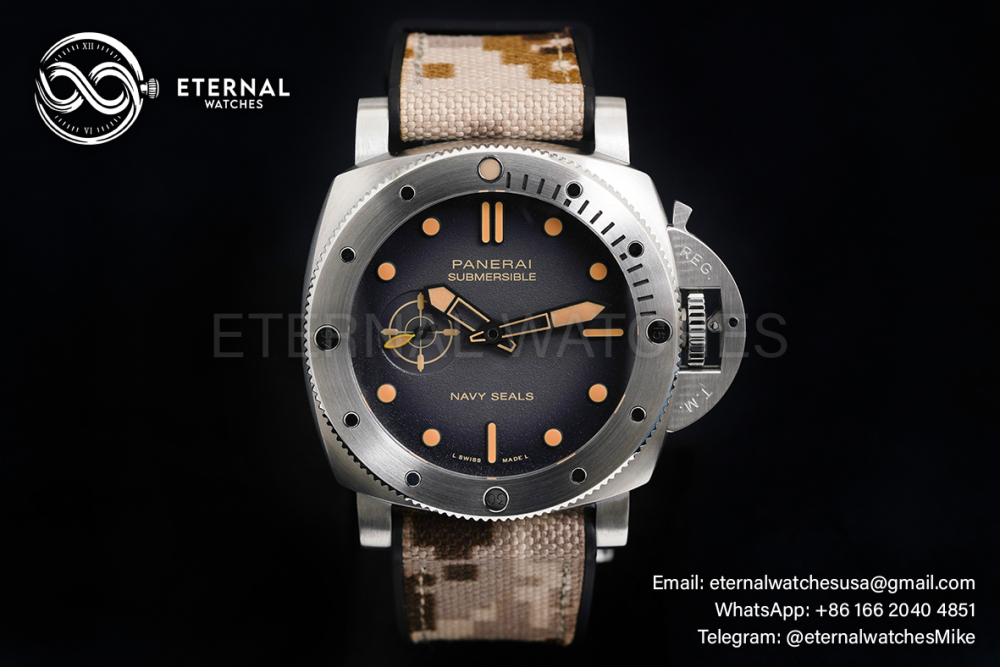 PANERAI - Super Clone Submersible PAM1518 QuarantaQuattro Navy Seals 44mm TI/CE Black Dial VSF P900