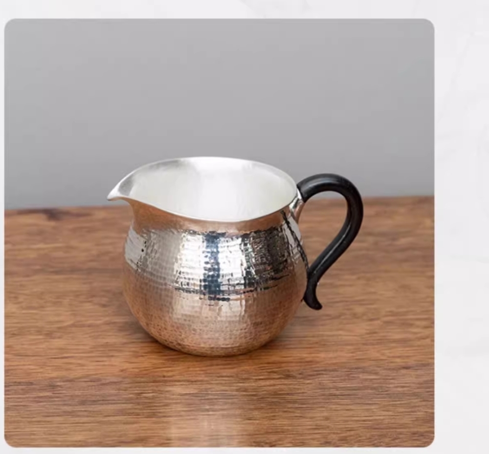 Lacquer color stone scoop pot 999 sterling silver teapot handmade Tang series high-end tea set