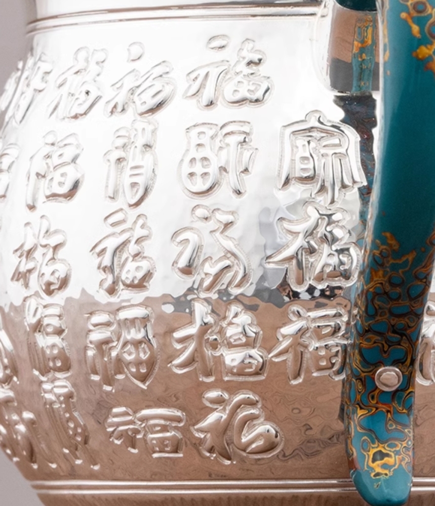 Fair Cup Tea Sea Tea Divider Full Silver Pure Handmade Fu Zi Gong Cup High-end Tea Set