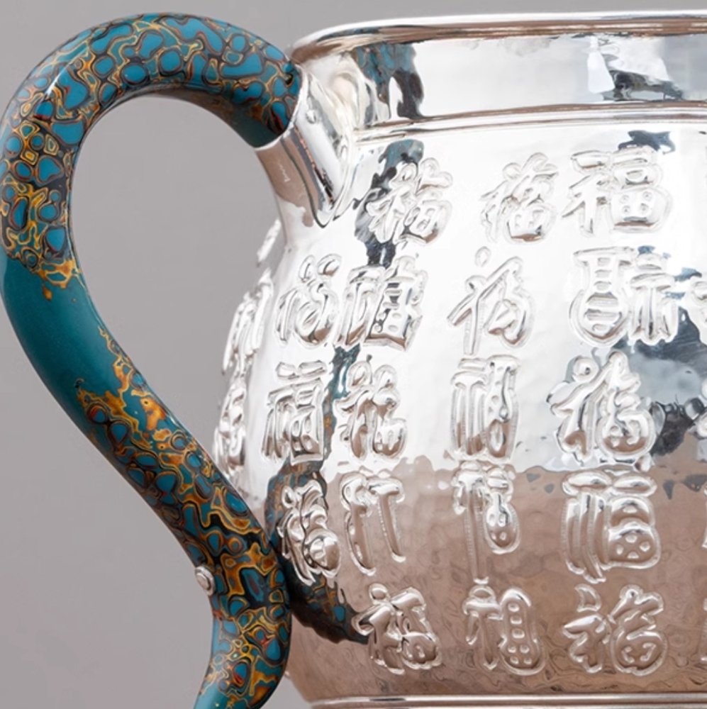 Fair Cup Tea Sea Tea Divider Full Silver Pure Handmade Fu Zi Gong Cup High-end Tea Set