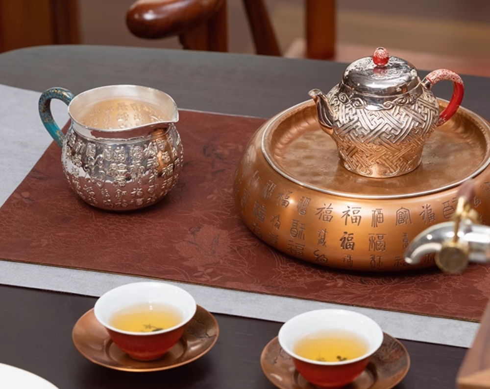 Fair Cup Tea Sea Tea Divider Full Silver Pure Handmade Fu Zi Gong Cup High-end Tea Set