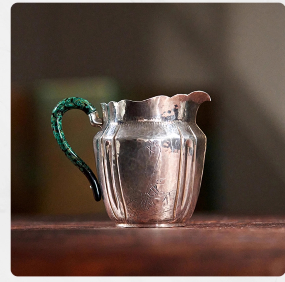 999 Fair Cup, Handmade Tea Dispenser, Chinese Chickpew Tea Set, Lacquer Side Handle, Single Male Cup